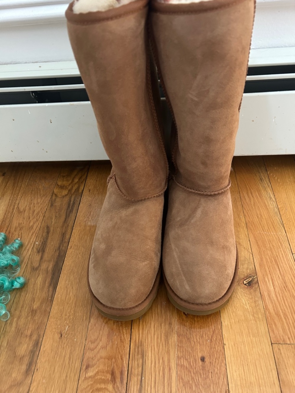 Ugg-Classic Tall Suede Shearling Boots - Chestnut